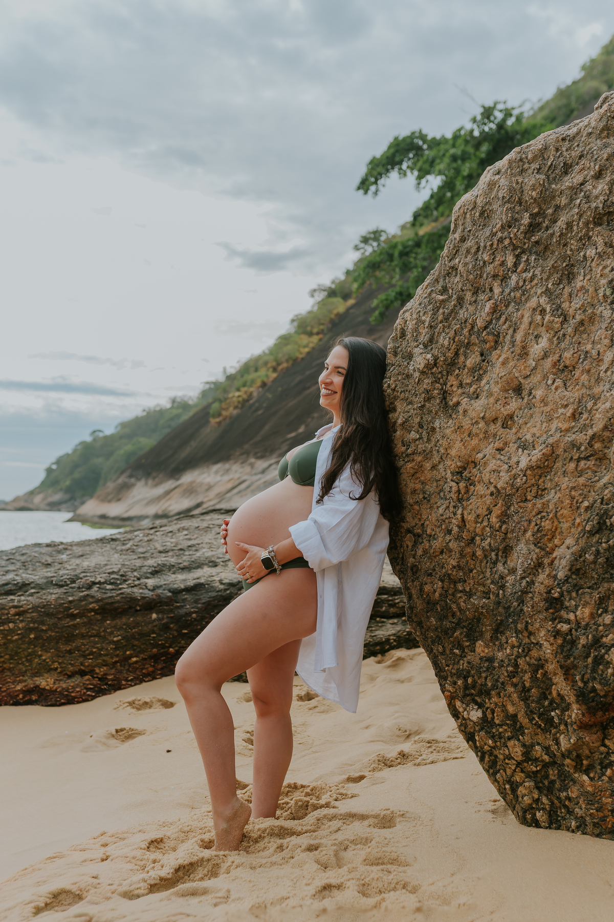 fotografa bruna Guerson fotografia ensaio gestante gravida a espera da Giovana praia vermelha urca rio de janeiro rj ao ar livre 