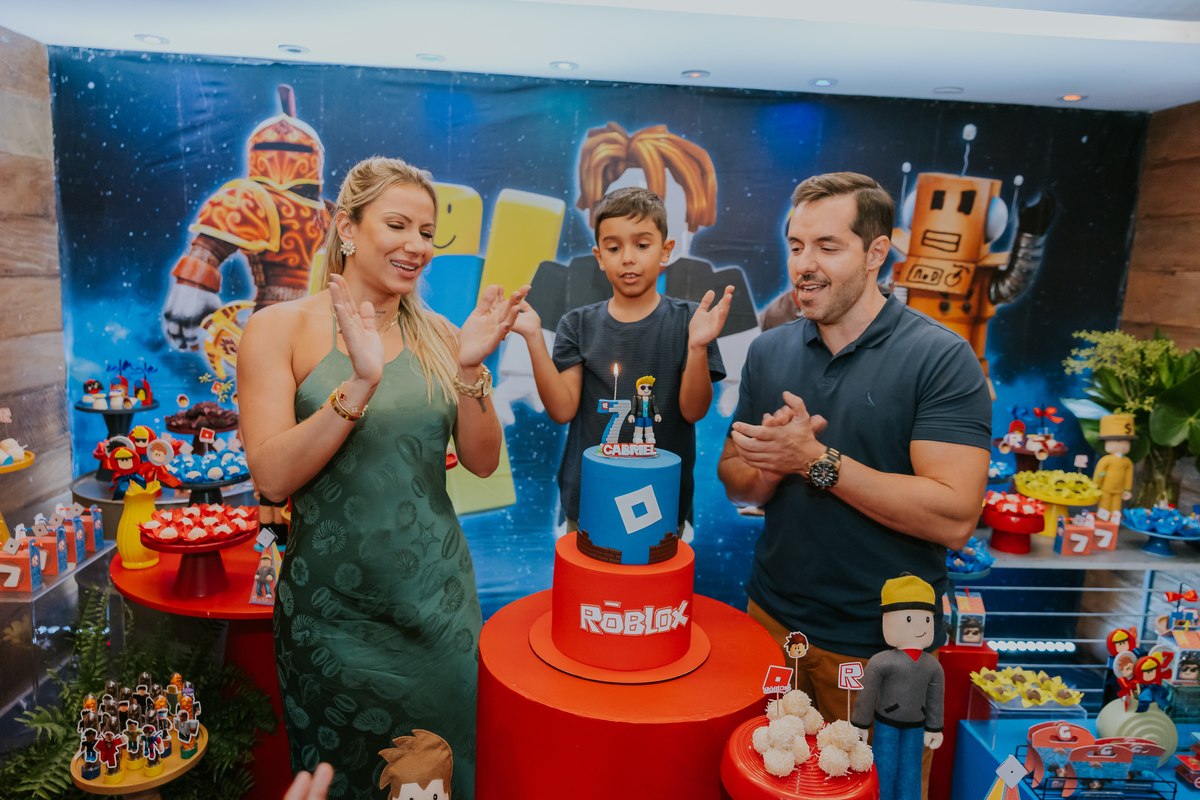 fotografia festa infantil casa de festas 7 anos Gabriel tema roblox fotografa rio de janeiro quintal aventura Botafogo rj 