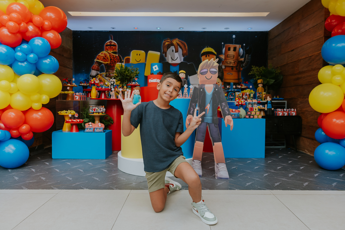 fotografia festa infantil casa de festas 7 anos Gabriel tema roblox fotografa rio de janeiro quintal aventura Botafogo rj 