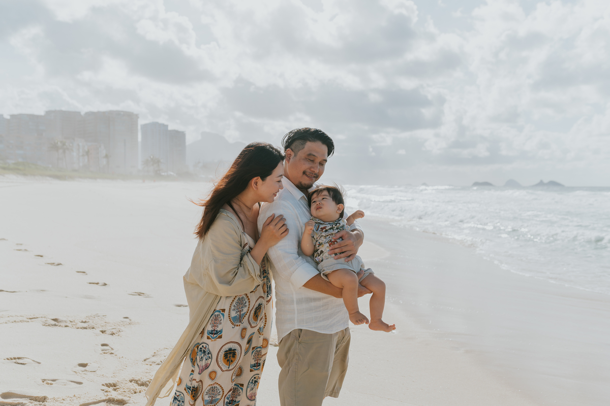 fotografia fotografa ensaio externo familia praia barra da Tijuca rio de janeiro rj sessão fotos 