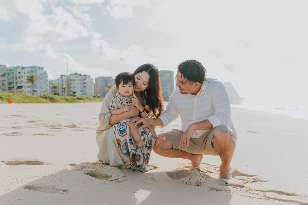 fotografia fotografa ensaio externo familia praia barra da Tijuca rio de janeiro rj sessão fotos 