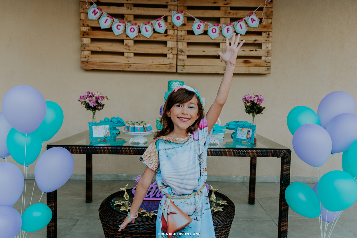 festa infantil rio de janeiro rj bruna guerson fotografa sereia criança decoração