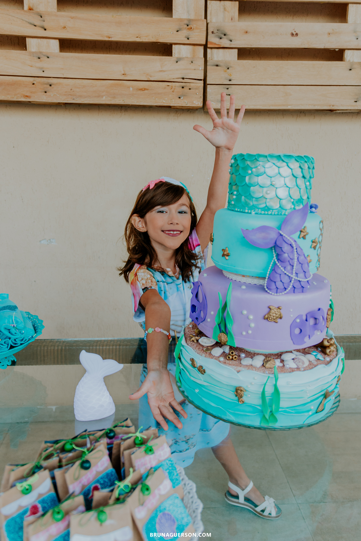 festa infantil rio de janeiro rj bruna guerson fotografa sereia criança decoração