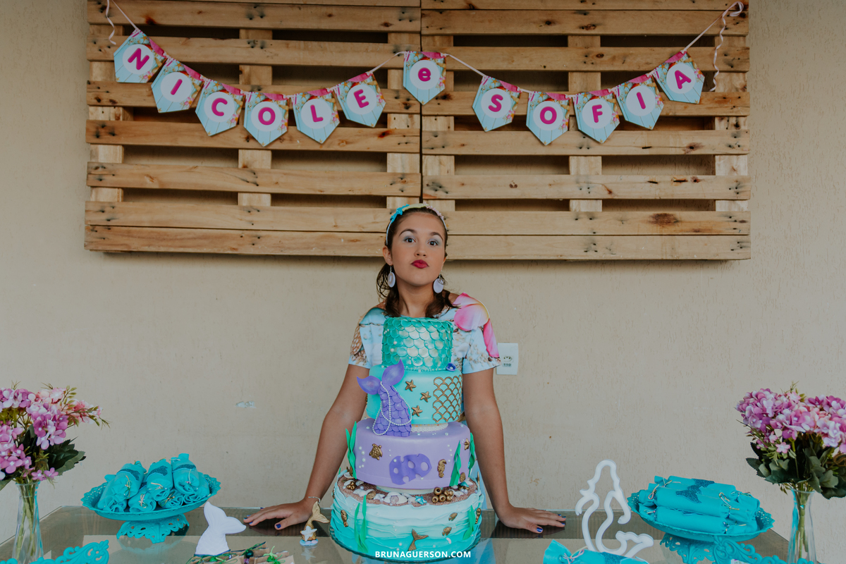 festa infantil rio de janeiro rj bruna guerson fotografa sereia criança decoração