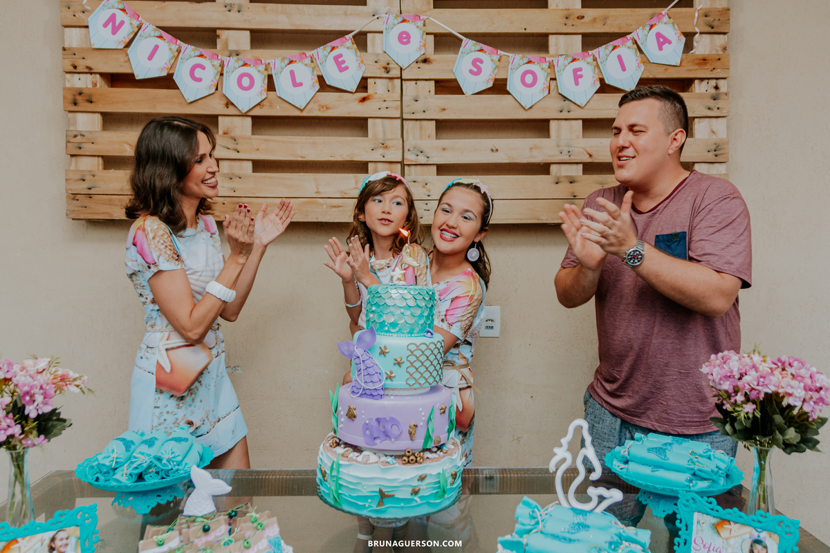 festa infantil rio de janeiro rj bruna guerson fotografa sereia criança decoração parabéns