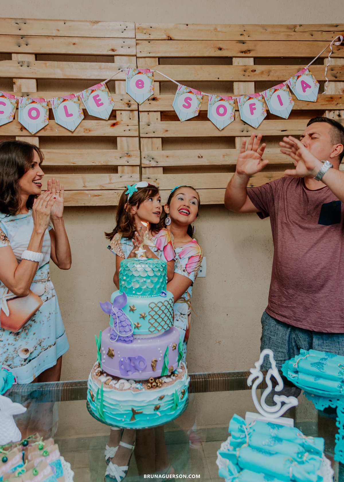 festa infantil rio de janeiro rj bruna guerson fotografa sereia criança decoração parabéns