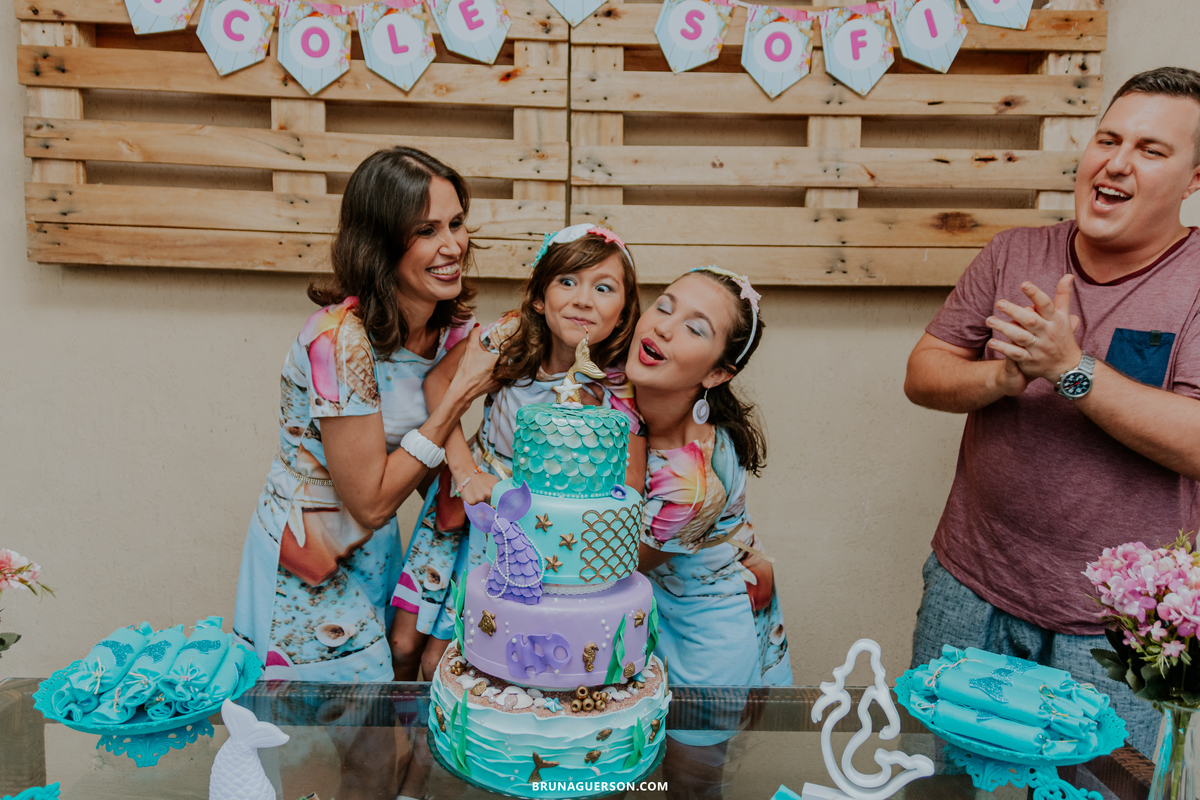 festa infantil rio de janeiro rj bruna guerson fotografa sereia criança decoração parabéns