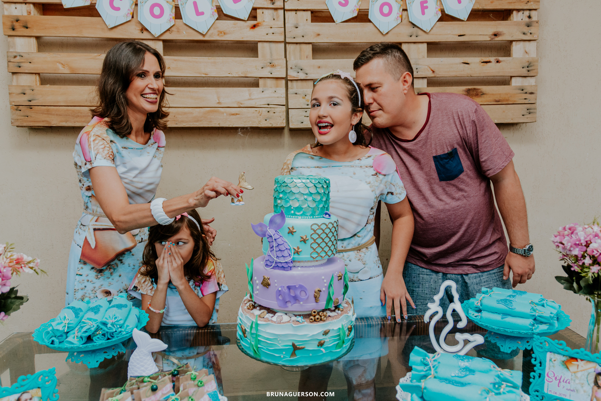 festa infantil rio de janeiro rj bruna guerson fotografa sereia criança decoração parabéns