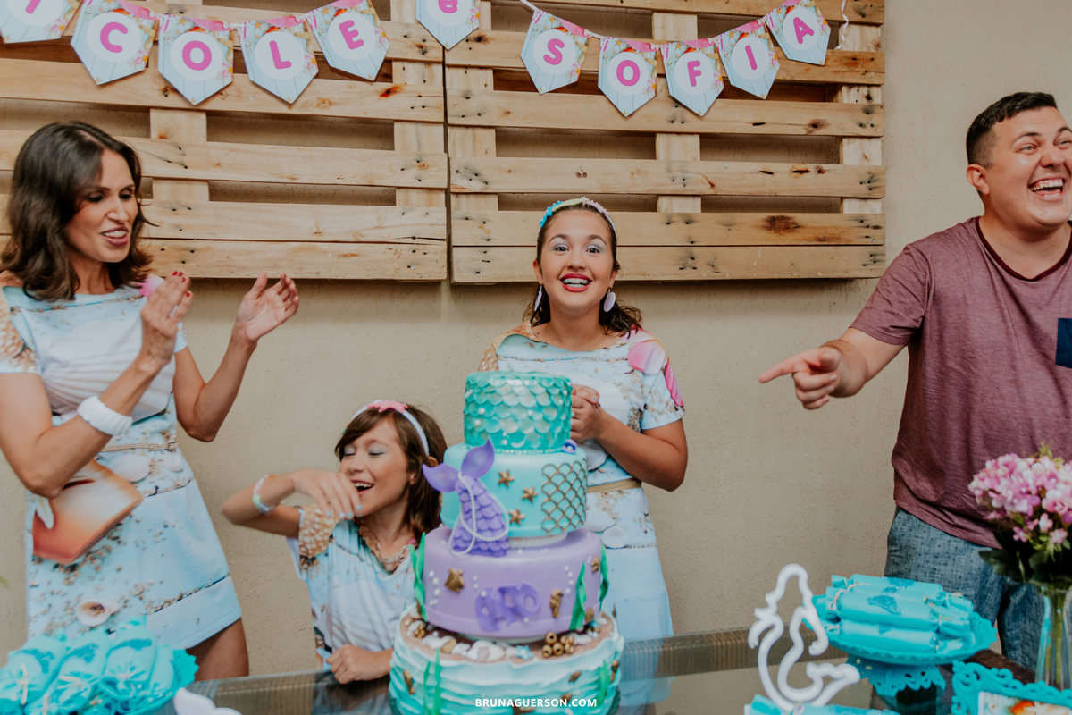 festa infantil rio de janeiro rj bruna guerson fotografa sereia criança decoração parabéns