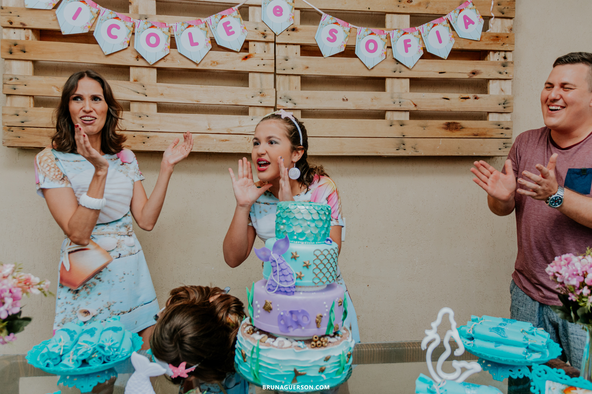 festa infantil rio de janeiro rj bruna guerson fotografa sereia criança decoração parabéns