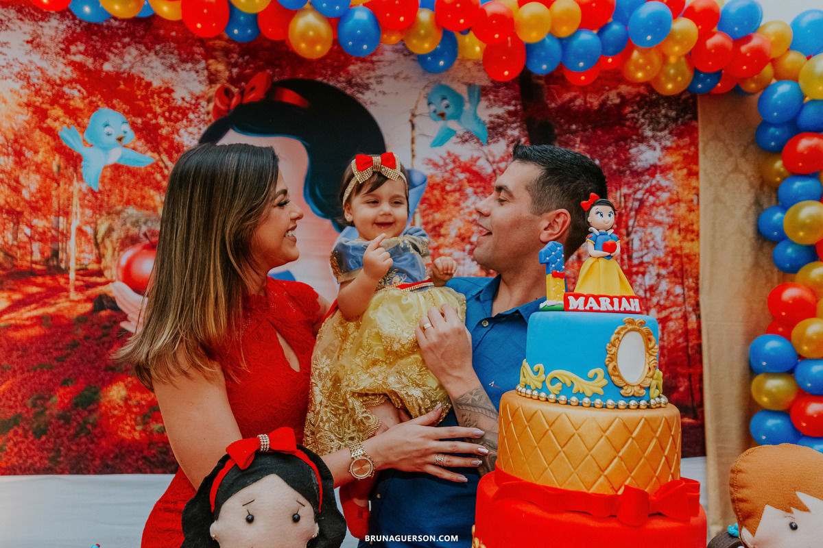 fotografia festa infantil rj 1 ano Mariah branca de neve fotografa rio de janeiro