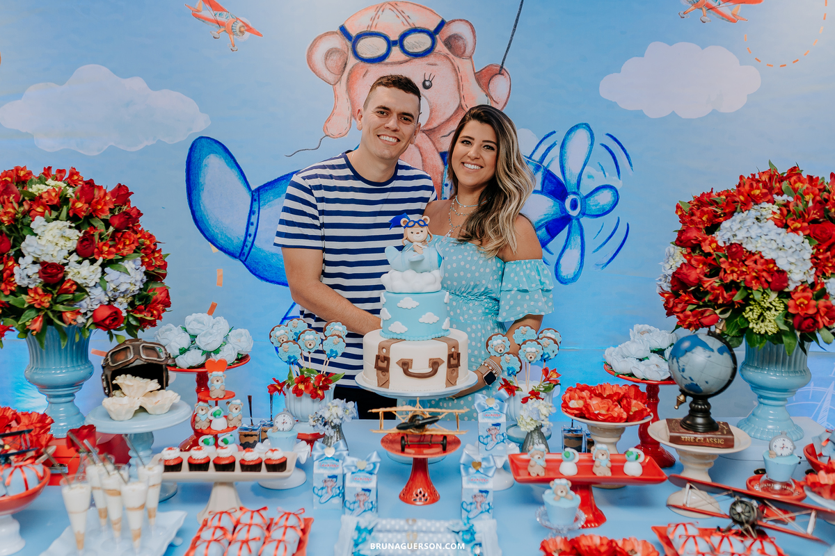 fotografa de familia Rio de Janeiro rj cha de bebe cha de menino tema urso aviador decoracao