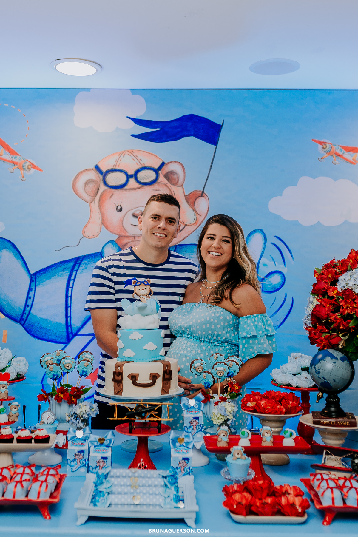 fotografa de familia Rio de Janeiro rj cha de bebe cha de menino tema urso aviador decoracao