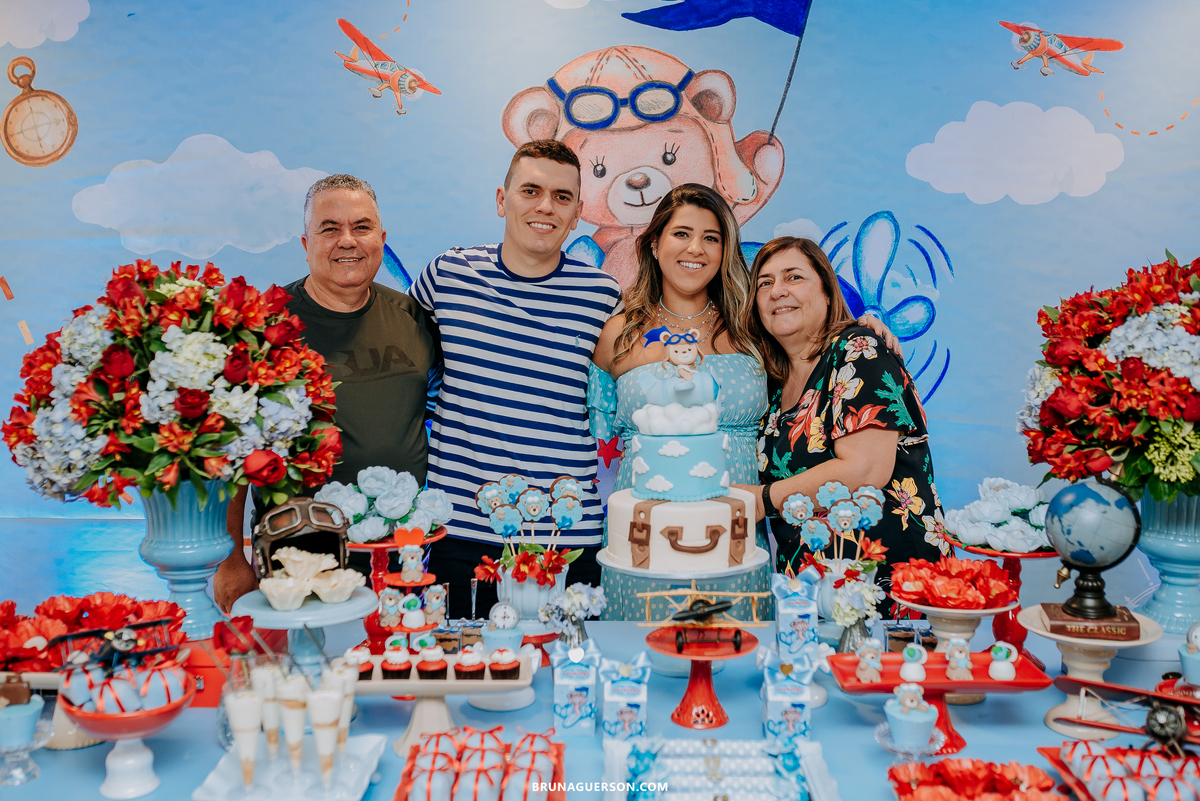 fotografa de familia Rio de Janeiro rj cha de bebe cha de menino tema urso aviador decoracao