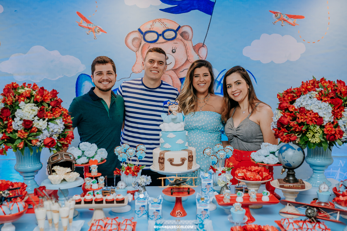 fotografa de familia Rio de Janeiro rj cha de bebe cha de menino tema urso aviador decoracao