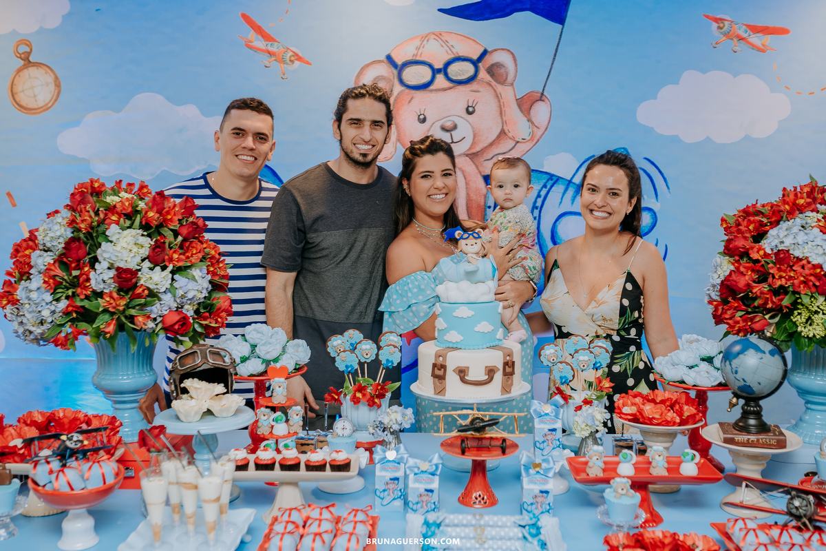 fotografa de familia Rio de Janeiro rj cha de bebe cha de menino tema urso aviador decoracao