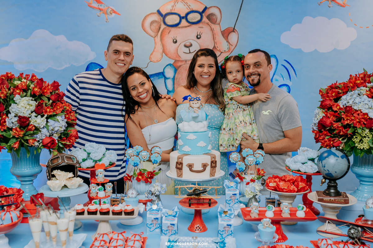 fotografa de familia Rio de Janeiro rj cha de bebe cha de menino tema urso aviador decoracao
