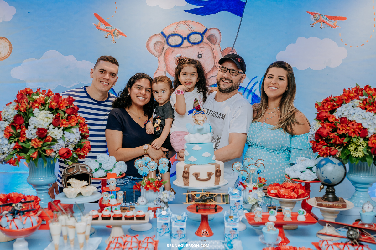 fotografa de familia Rio de Janeiro rj cha de bebe cha de menino tema urso aviador decoracao