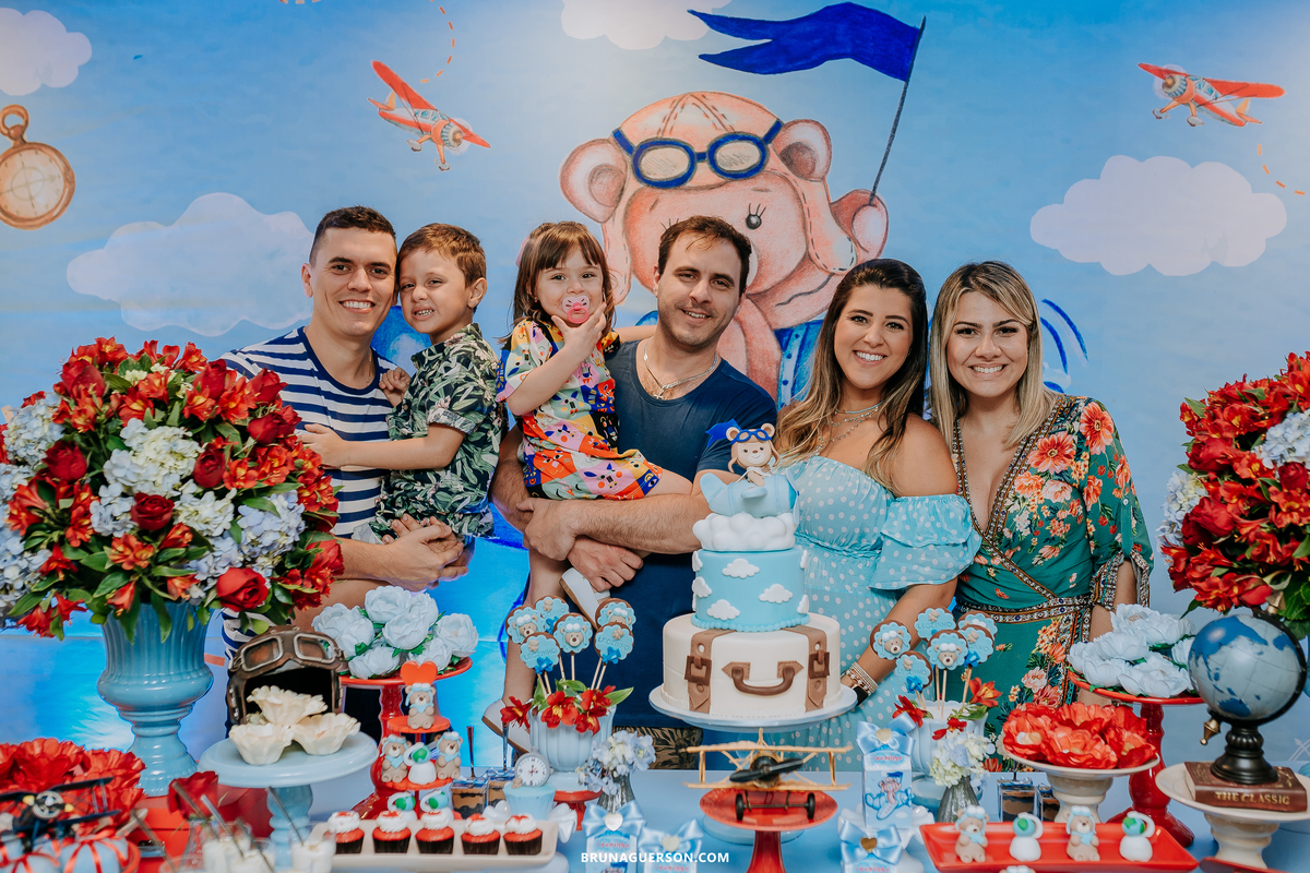 fotografa de familia Rio de Janeiro rj cha de bebe cha de menino tema urso aviador decoracao