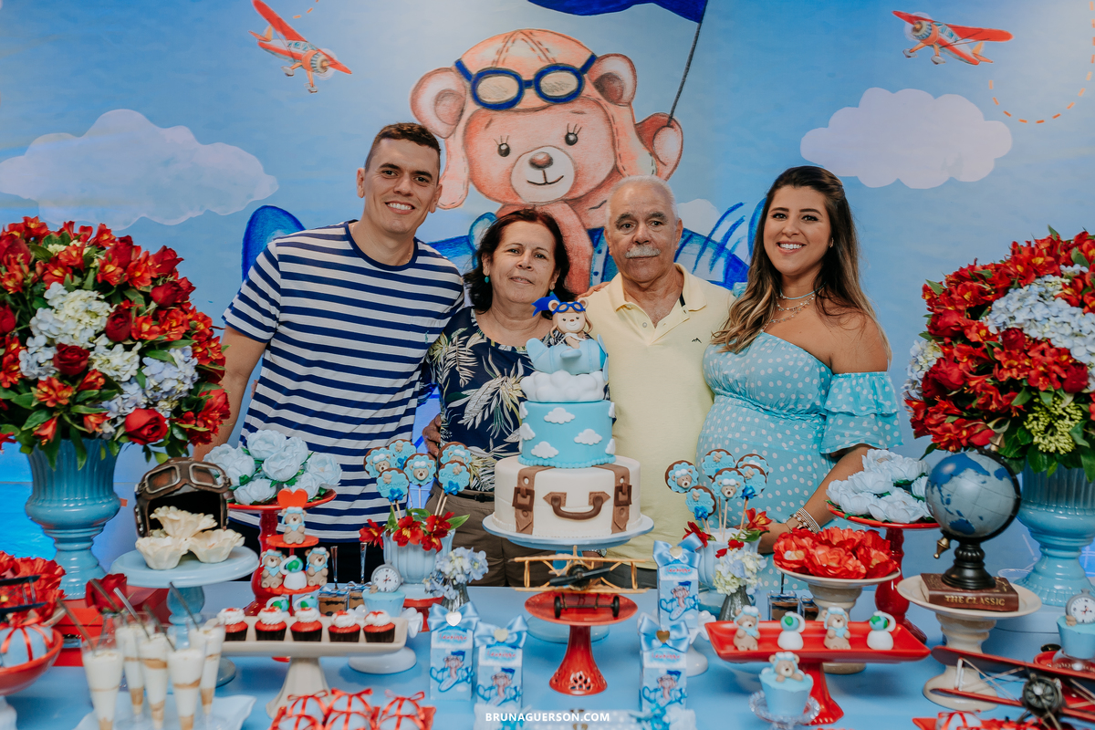 fotografa de familia Rio de Janeiro rj cha de bebe cha de menino tema urso aviador decoracao