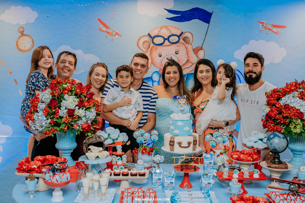 fotografa de familia Rio de Janeiro rj cha de bebe cha de menino tema urso aviador decoracao