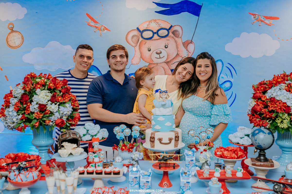 fotografa de familia Rio de Janeiro rj cha de bebe cha de menino tema urso aviador decoracao