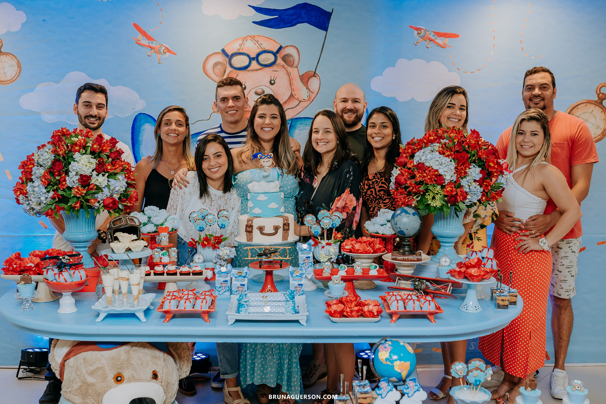 fotografa de familia Rio de Janeiro rj cha de bebe cha de menino tema urso aviador decoracao