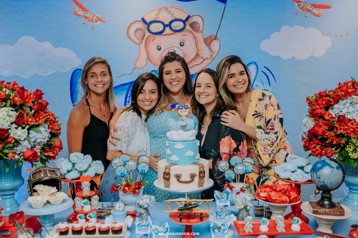 fotografa de familia Rio de Janeiro rj cha de bebe cha de menino tema urso aviador decoracao