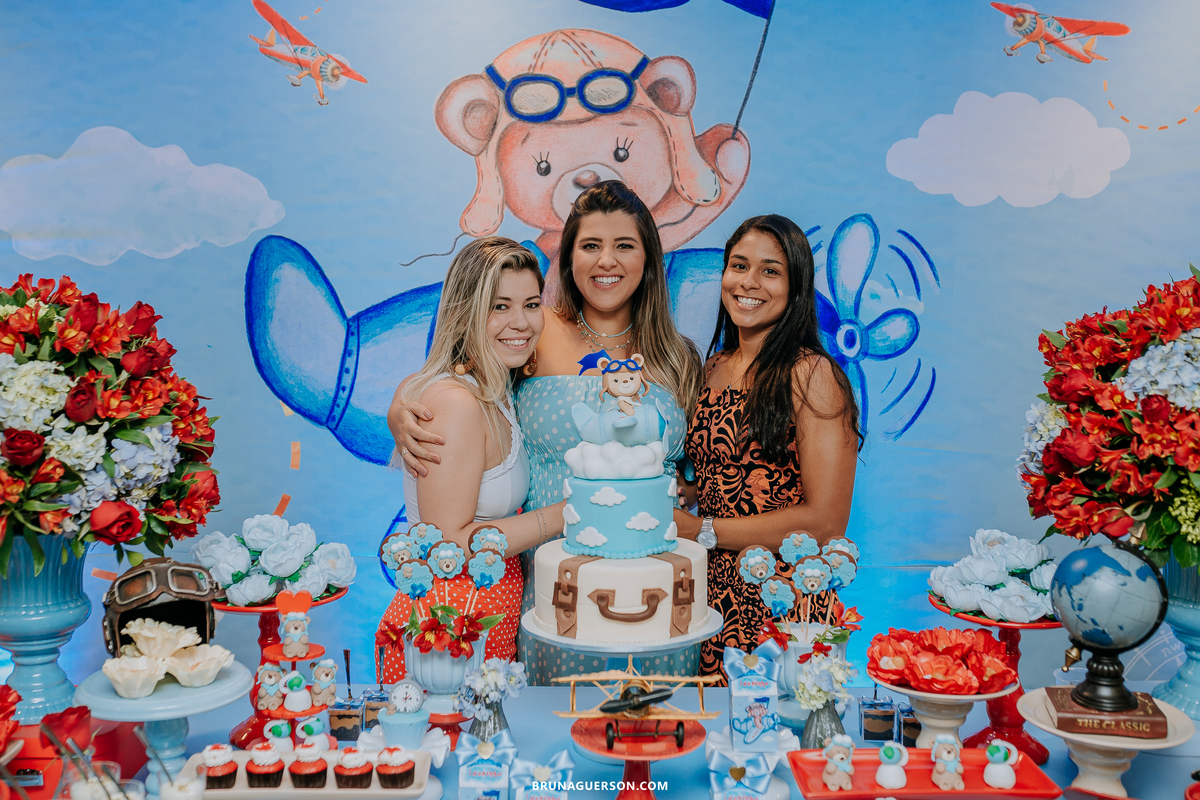 fotografa de familia Rio de Janeiro rj cha de bebe cha de menino tema urso aviador decoracao