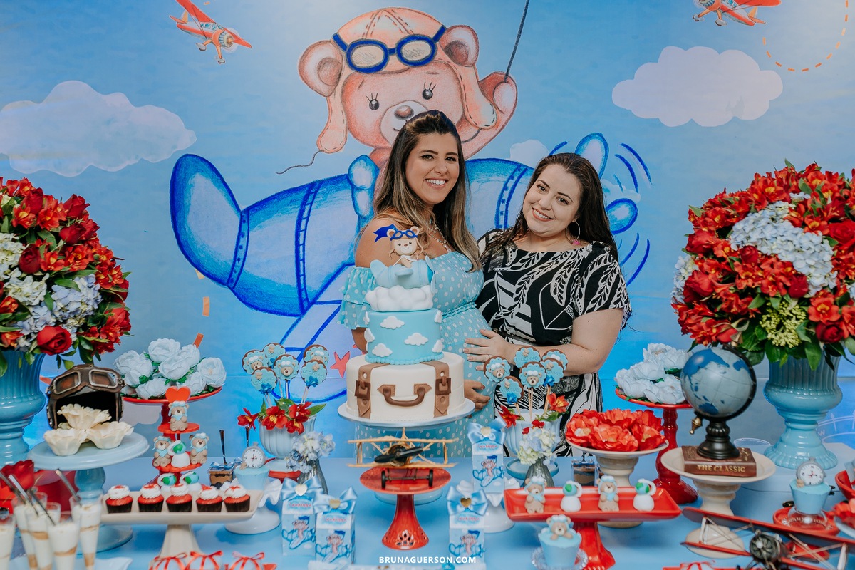 fotografa de familia Rio de Janeiro rj cha de bebe cha de menino tema urso aviador decoracao