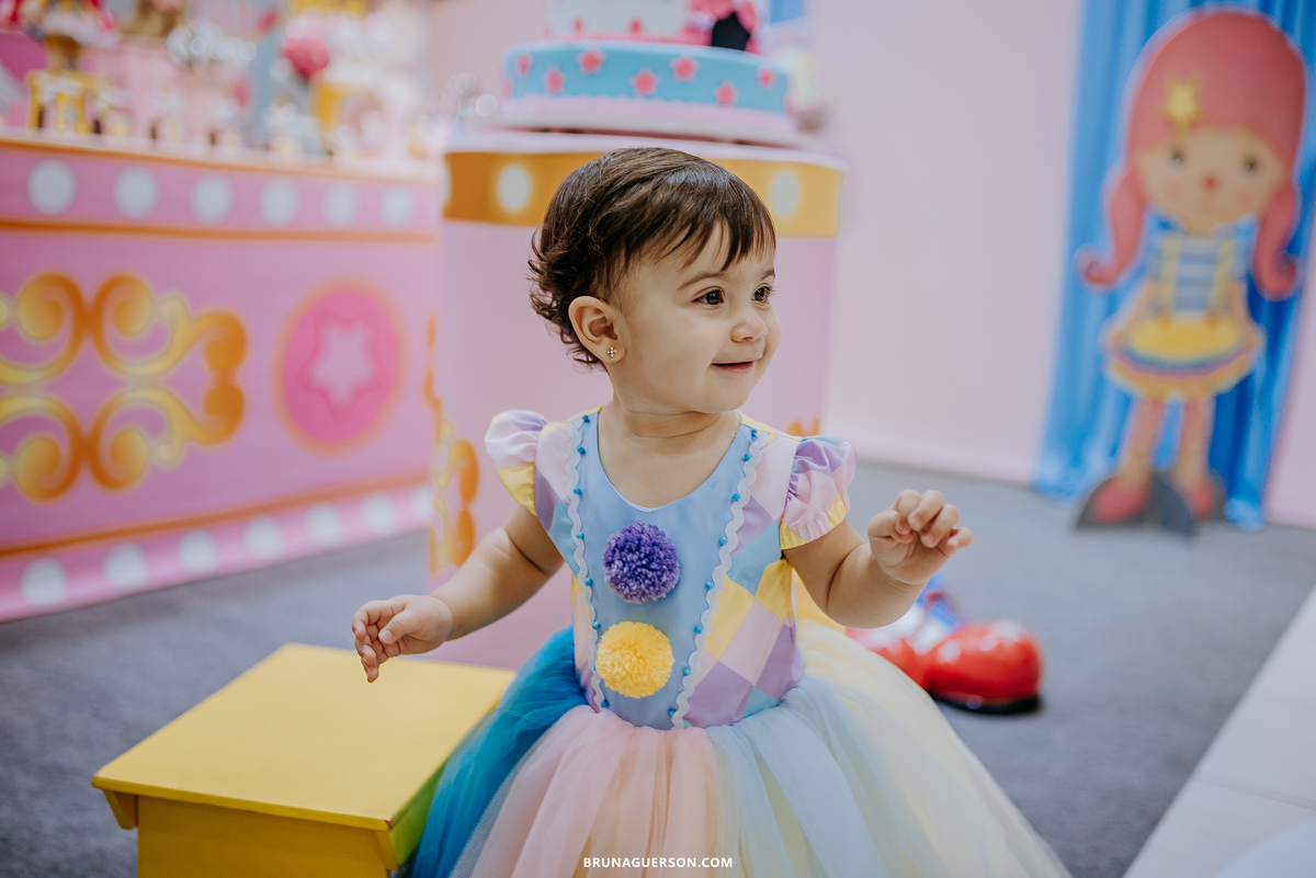fotografia festa infantil Rio de Janeiro fotógrafa rj 1 ano circo rosa 