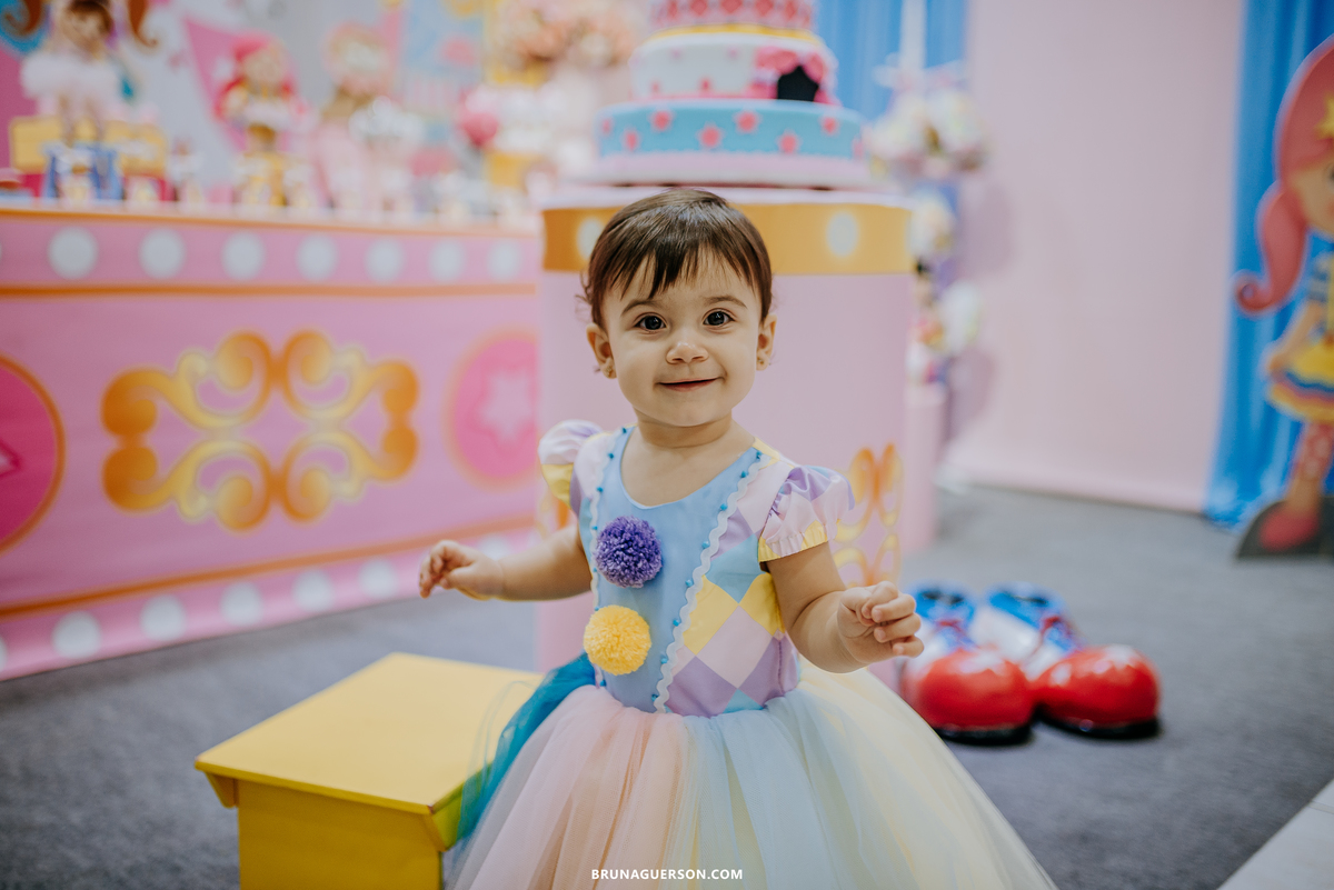 fotografia festa infantil Rio de Janeiro fotógrafa rj 1 ano circo rosa 