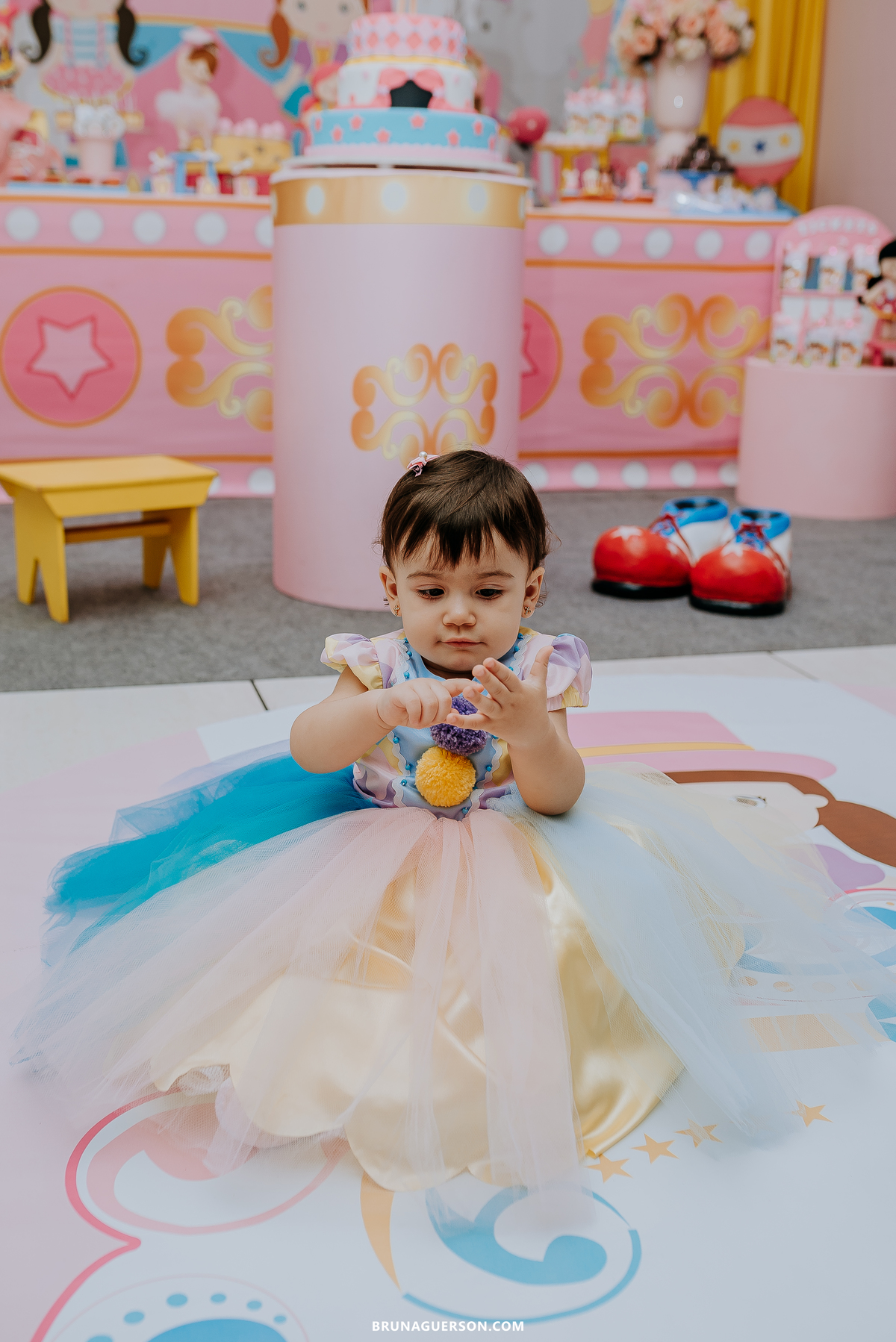 fotografia festa infantil Rio de Janeiro fotógrafa rj 1 ano circo rosa 