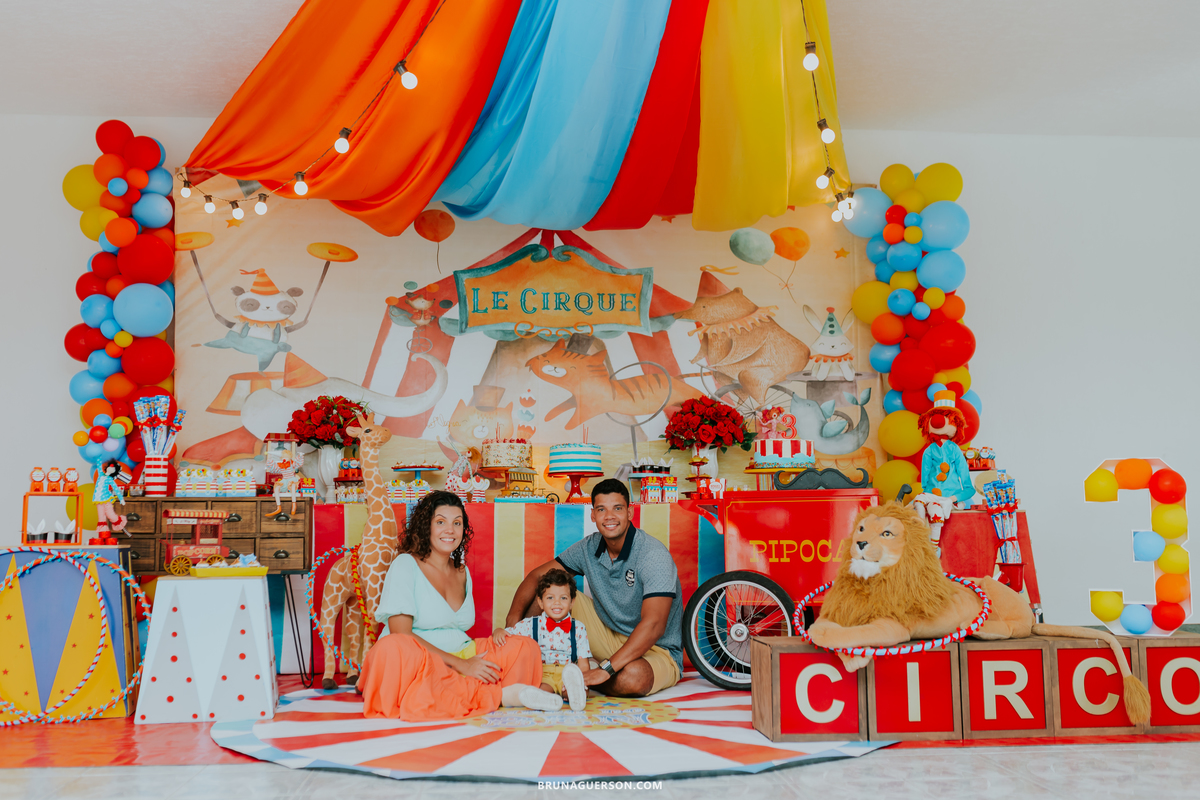 fotografa de familia fotografia festa infantil ao ar livre tema circo Rio de Janeiro 3 anos