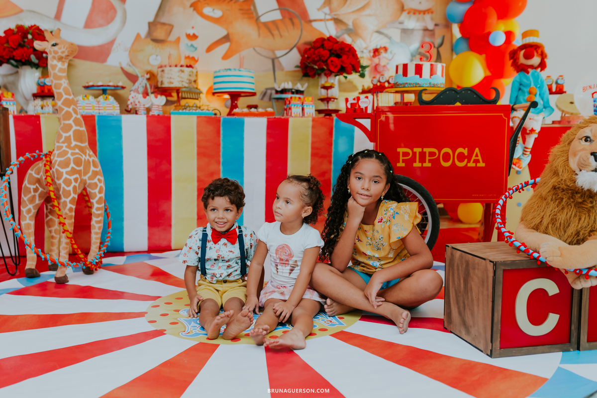 fotografa de familia fotografia festa infantil ao ar livre tema circo Rio de Janeiro 3 anos