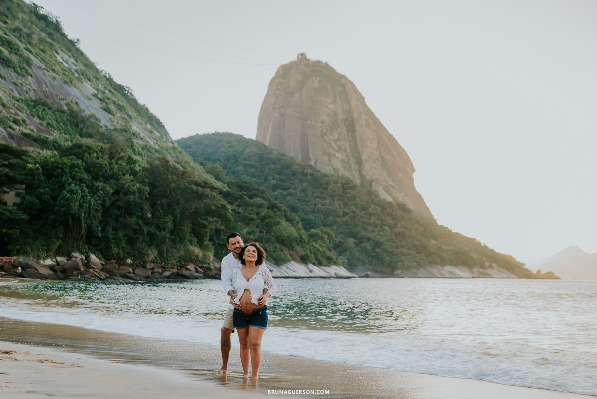 fotografia ensaio de casal gestante externo Rio de Janeiro rj praia vermelha urca 
