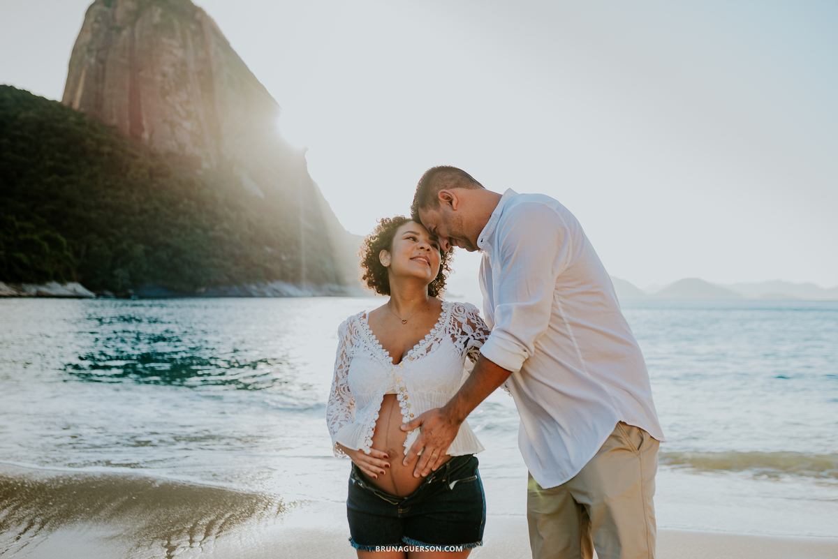 fotografia ensaio de casal gestante externo Rio de Janeiro rj praia vermelha urca 