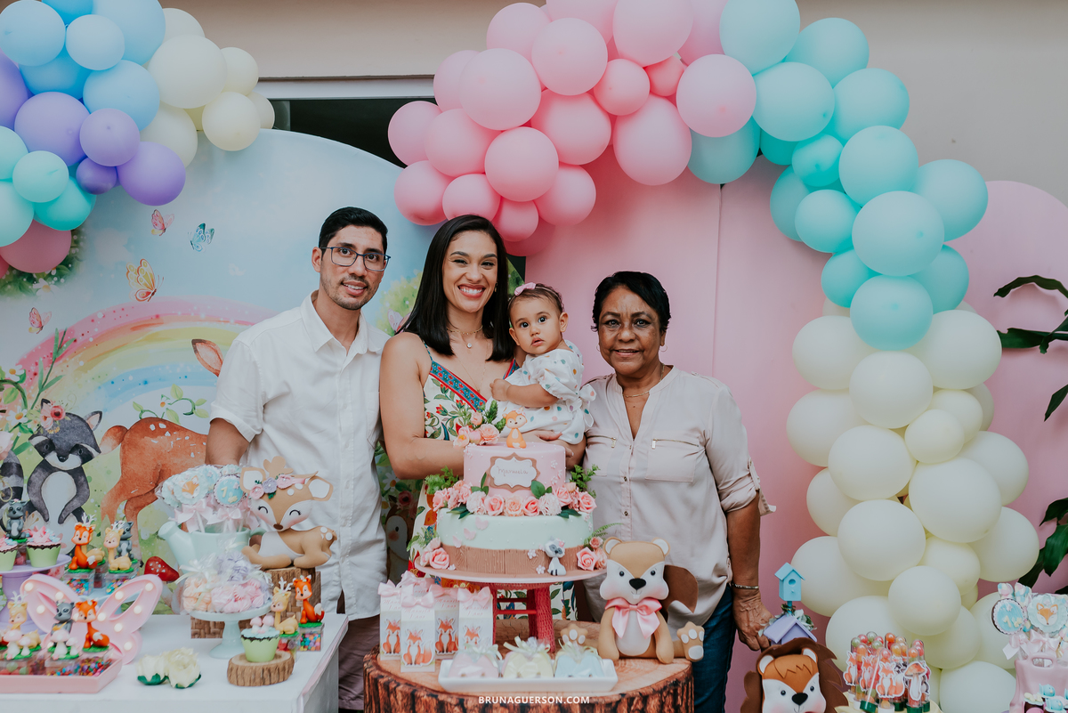 fotografia festa infantil em casa 1 ano menina raposa bosque encantado  rio de janeiro