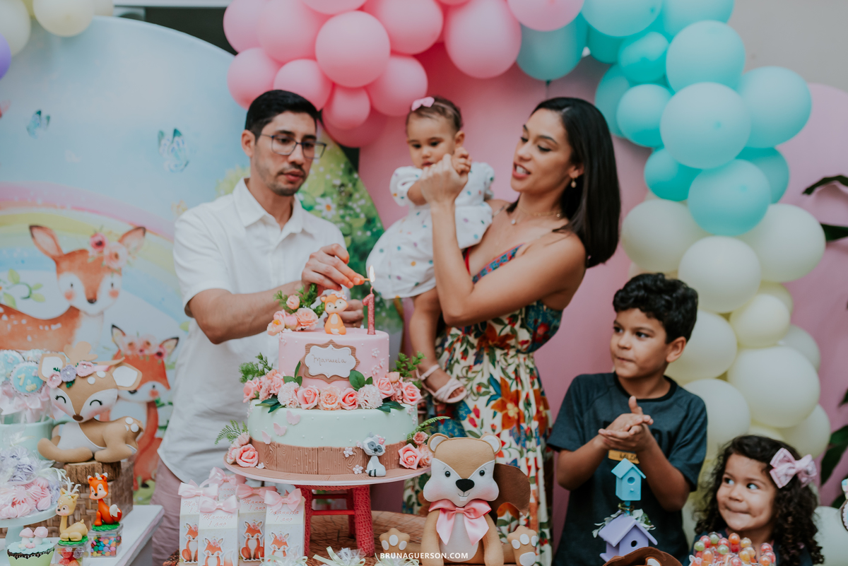 fotografia festa infantil em casa 1 ano menina raposa bosque encantado  rio de janeiro