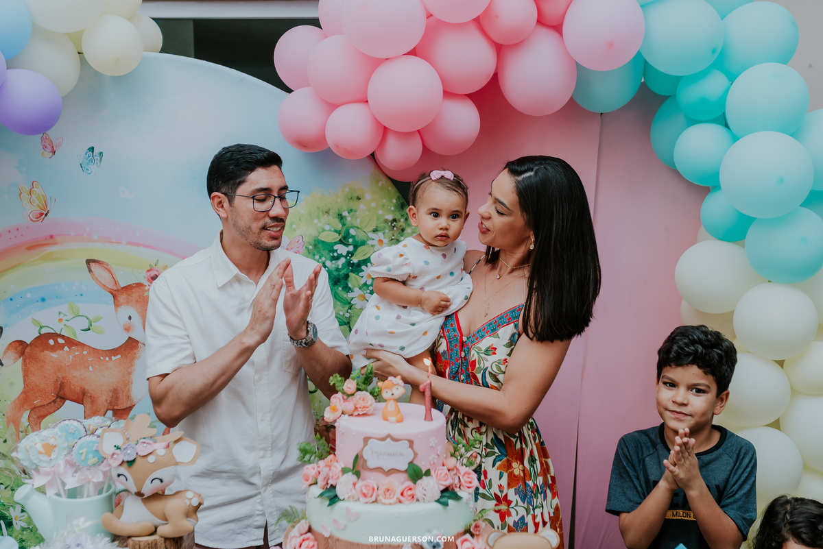 fotografia festa infantil em casa 1 ano menina raposa bosque encantado  rio de janeiro
