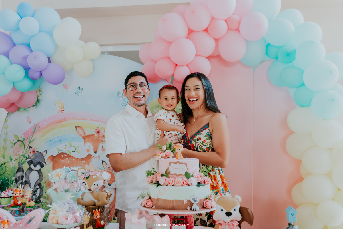 fotografia festa infantil em casa 1 ano menina raposa bosque encantado  rio de janeiro