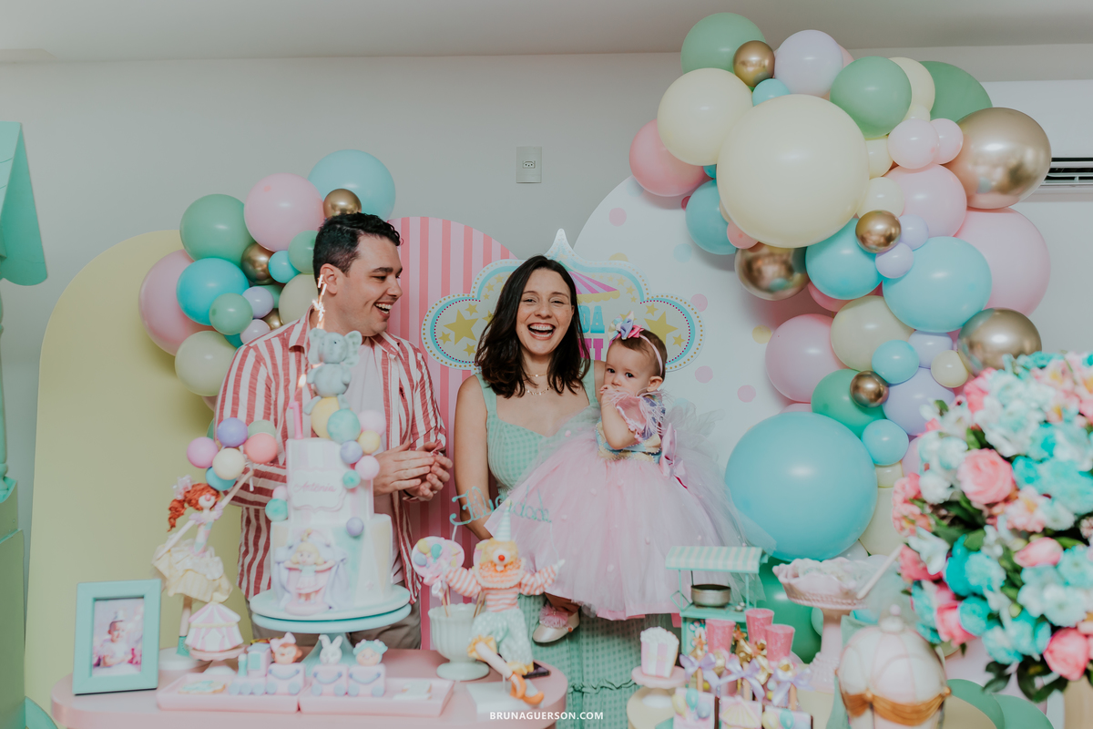 fotografia festa infantil menina 1 ano circo Icarai rio de janeiro niteroi