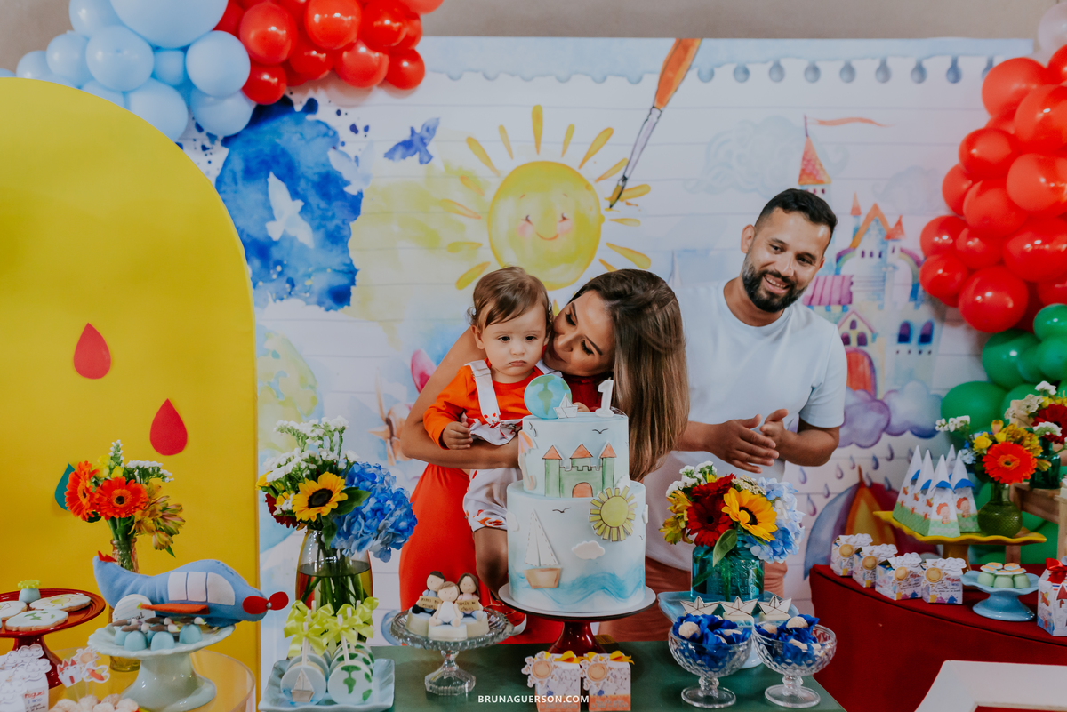 fotografia festa infantil decoracao tema aquarela rio de janeiro fotografa rj 1 ano