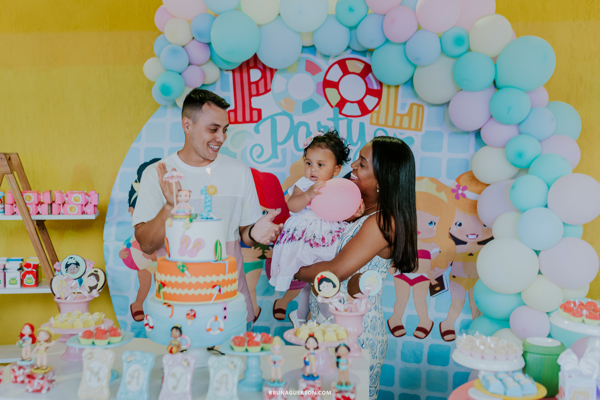 fotografia festa infantil Rio de Janeiro pool party 1 ano 