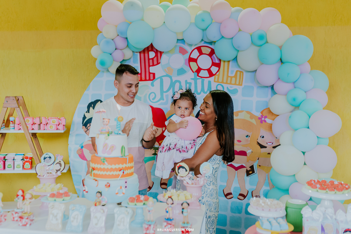 fotografia festa infantil Rio de Janeiro pool party 1 ano 