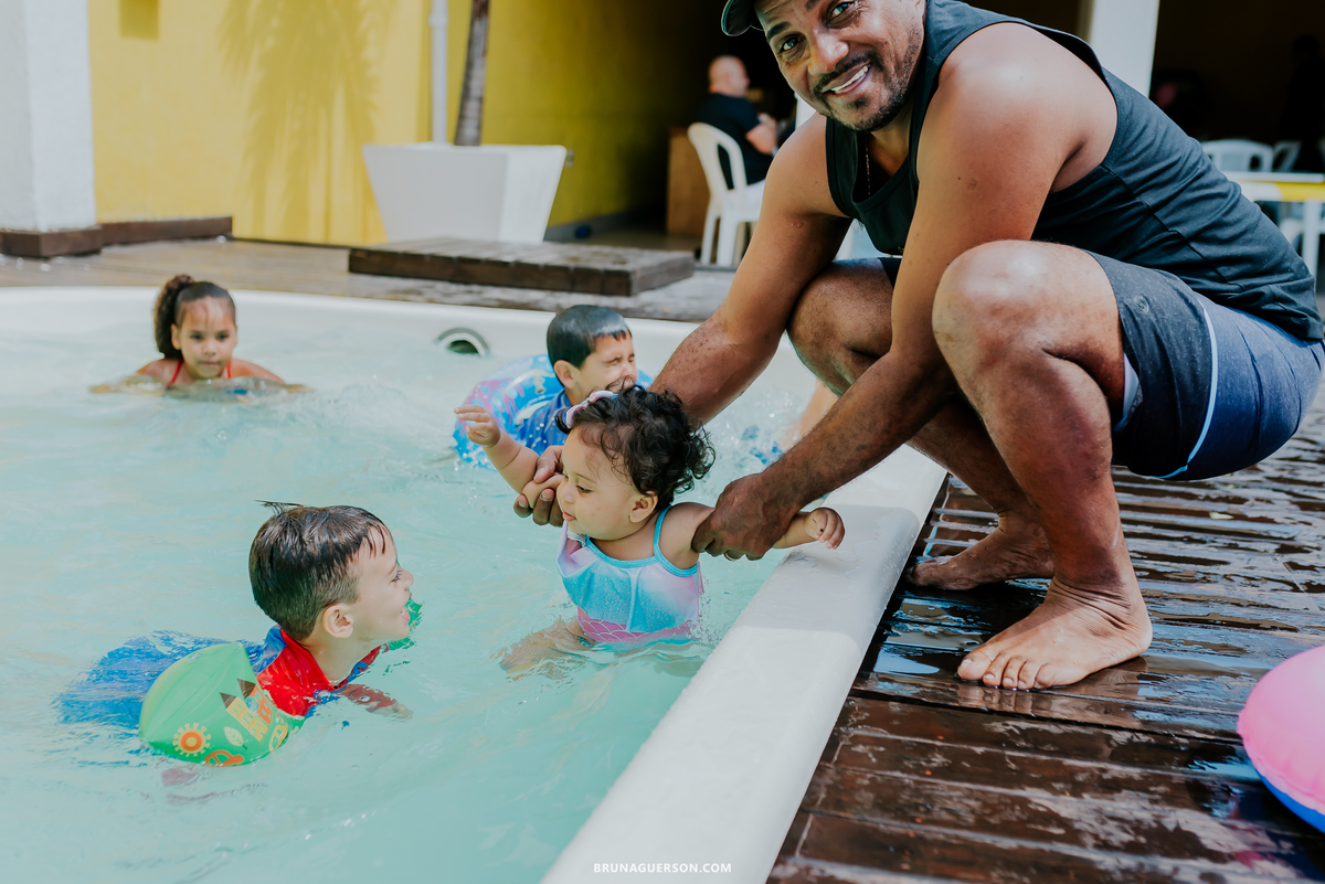 fotografia festa infantil Rio de Janeiro pool party 1 ano 