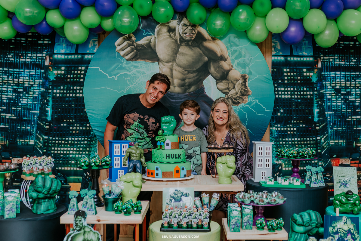 fotografia festa infantil casa de festas uni uni te Rio de Janeiro barra da tijuca lucas 5 anos hulk
