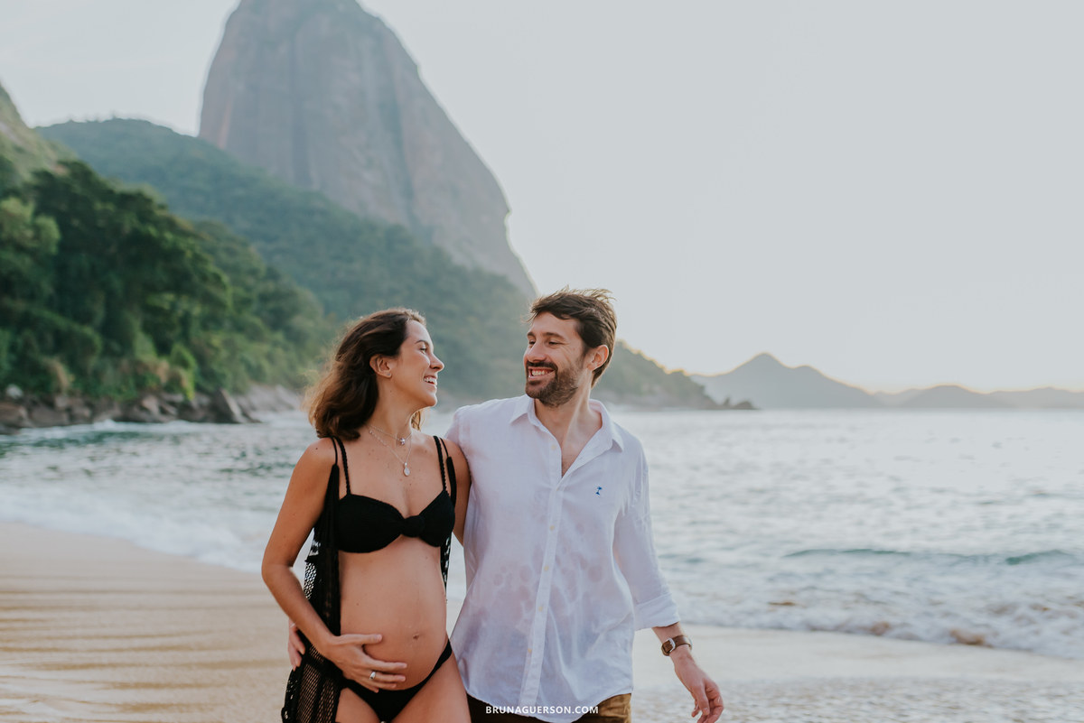 fotografia ensaio gestante praia vermelha urca Rio de Janeiro amanhecer 
