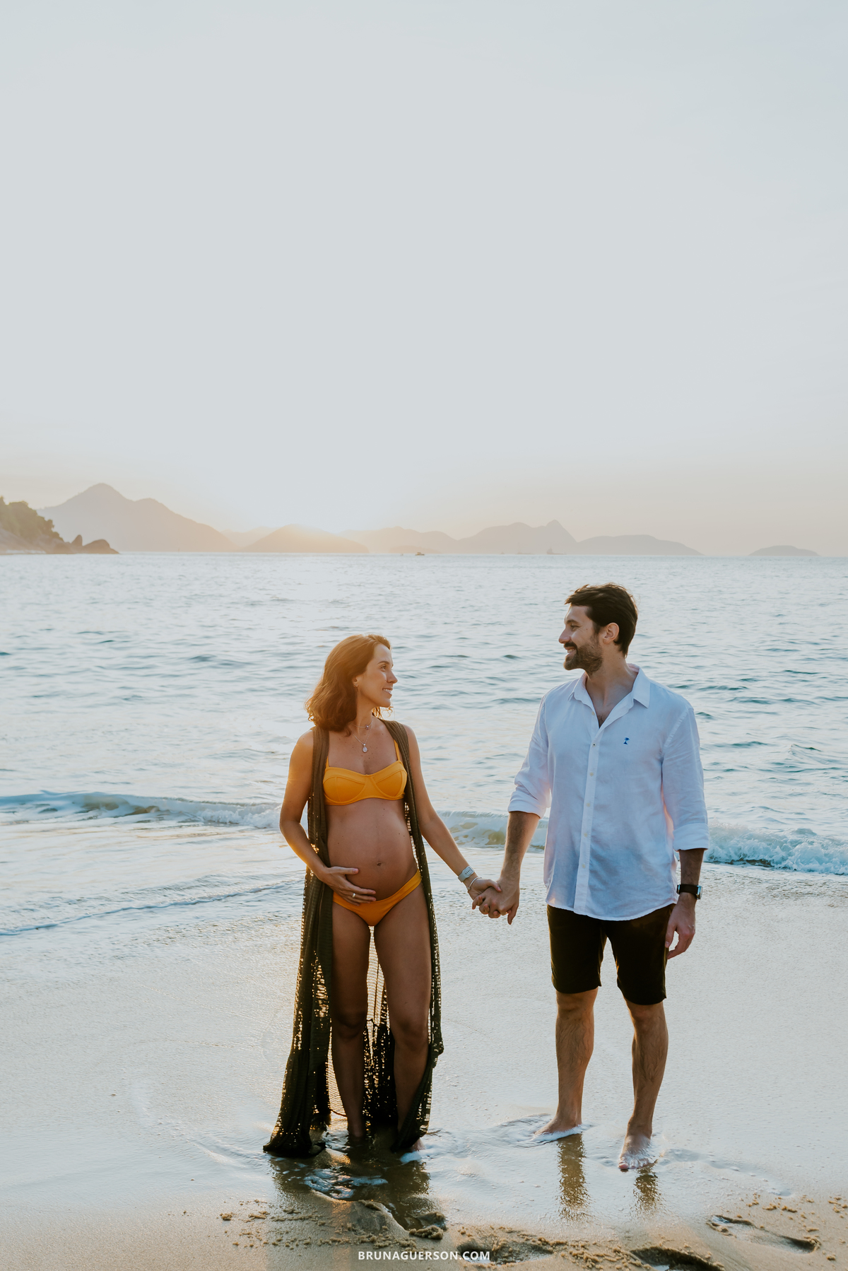 fotografia ensaio gestante praia vermelha urca Rio de Janeiro amanhecer externo 
