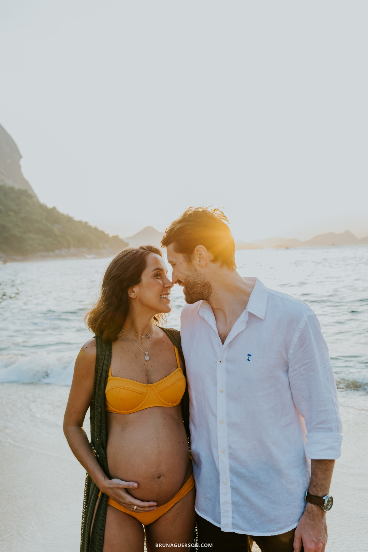 fotografia ensaio gestante praia vermelha urca Rio de Janeiro amanhecer externo 